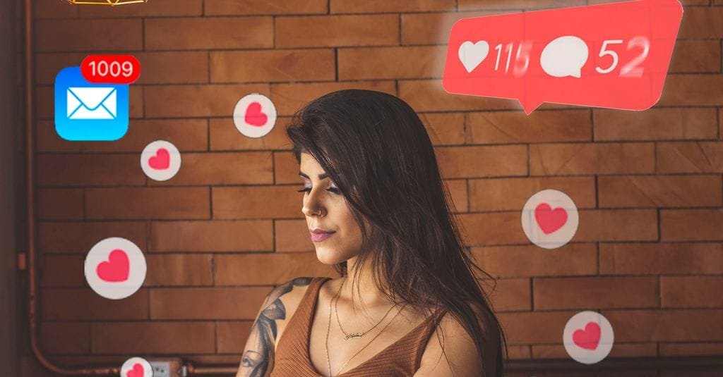 Social engagement notifications for likes, comments and messages piling up